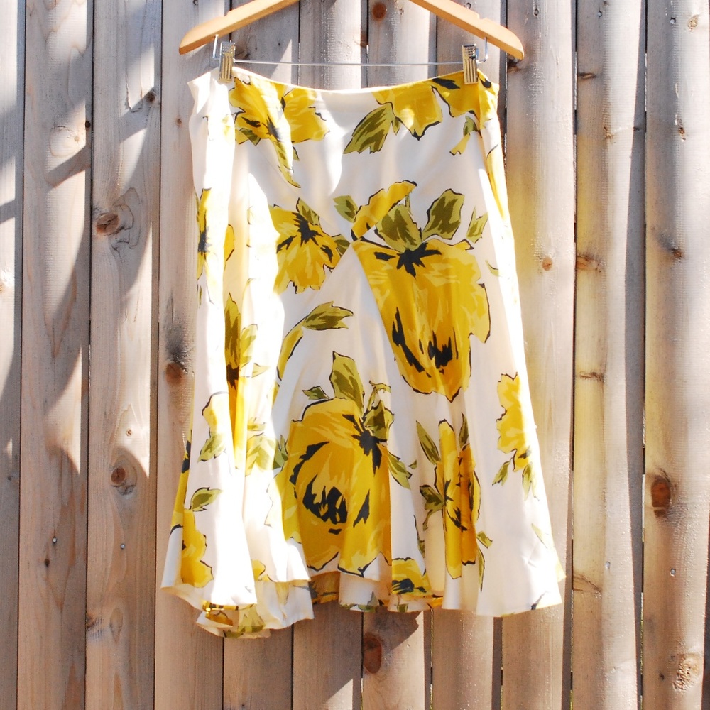 Silk Floral Beth Bowley Anthropologie Skirt 12